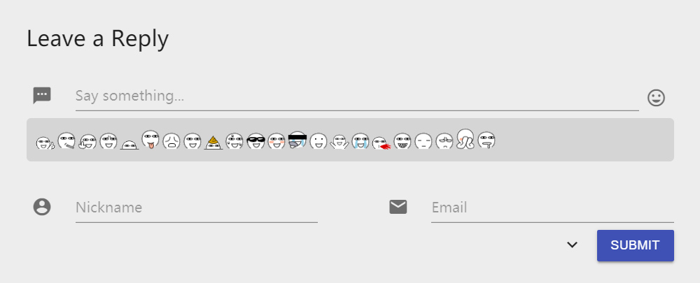 Emoji in comment panel